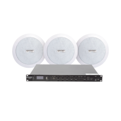 KIT de Amplificador de 120W para Rack SF120DTB | 3 Altavoces de Plafón de 5.5in SF-206P | 3.75 - 30W | Sistema 70/100V