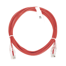 Cable de Parcheo Slim UTP Cat6 - 3 m Rojo Diámetro Reducido (28 AWG)