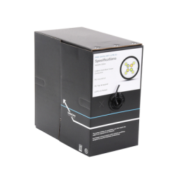 Bobina de cable de 305 m, Cat5e, color negro, sin blindar, para aplicaciones de videovigilancia, redes de datos. Uso en intemperie