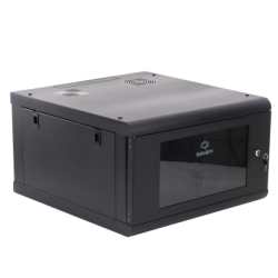 Gabinete de Pared con Puerta de Cristal Templado, 635 mm de Profundidad, 6U Rack de 19'', Acero Reforzado