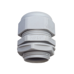 Conector Plástico Blanco Tipo Glándula para Rosca NPT 1