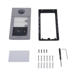 Videoportero IP 2 Megapixel / Llamada y Apertura Remota desde App Hik-Connect / PoE / Exterior IP65 + Antivandalico IK08 / 2 Departamentos / Apertura con Tarjeta / Soporta 2 Puertas y hasta 6 Monitores