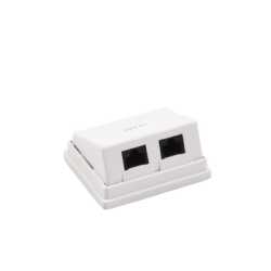 Caja de pared angulada incluye 2 jacks UTP cat5e Keystone 