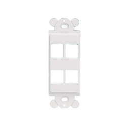 Marco de Módulo Dúplex, Para Placas Frontales Estándar GFCI, Acepta 4 Módulos Keystone, Color Blanco