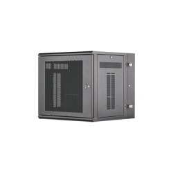 Gabinete PanZone de Montaje en Pared, de 19in, Puerta Ventilada, 12 UR, 635mm de Profundidad, Color Negro