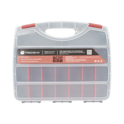 Caja Organizadora con 21 Divisiones Fabricada en Plástico de Alta Resistencia de 38x31x7 cm.