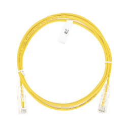 Cable de Parcheo Slim UTP Cat6 - 2 m Amarillo Diámetro Reducido (28 AWG)