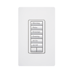 (RadioRA2) Teclado Seetouch Hibrido 6 botones, 2 botones subir/bajar, programe escenas diferentes en cada botón,puede instalarse en un interruptor de luz.