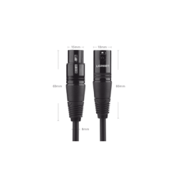 Cable para Micrófono XLR Tipo Canon Macho a Hembra | 5 Metros Plug & Play | Anti interferencias | Triple Blindaje | Alta Calidad | Color Negro