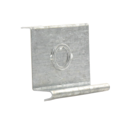 Placa salida a tubo automática con chequeador 1/2 y 3/4 de 66 mm, con acabado Electro Zinc