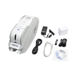 Kit de Impresora de tarjetas de PVC/ Cinta 250 impresiones/ Paq 100 tarjetas PVC/ Software / Impresión UN SOLO LADO / Laminación opcional