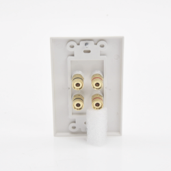 Placa de Pared | Postes de Unión Tipo Banana | Conexión para 2 Altavoces | Fácil Instalación | Conectores Chapados en Oro