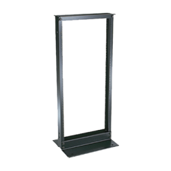 Rack de Dos Postes Estándar de 19 in, Rieles Numerados y Roscados #12-24, Fabricado en Aluminio, 24 Unidades de Rack, Color Negro