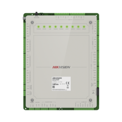 Controlador de Acceso 4 Puertas Administrable en la Nube con Hik-Connect Teams / Interfaz Web / 8 Lectores de Huella o Tarjeta / 100,000 Tarjetas / 10,000 Huellas / Incluye Gabinete y Fuente de Alimentación 12Vcd 8 A / Soporta Batería de Res