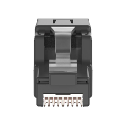 Plug RJ45 UTP, Instalación Angulada 45 Grados, Terminación en Campo Certificable, Compatible con Cat5e, Cat6 y Cat6A, Color Negro