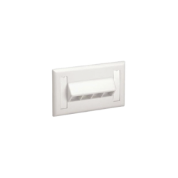 Placa de Pared Horizontal, Salida Para 4 Puertos Keystone, Con Espacios Para Etiquetas, Color Blanco Mate