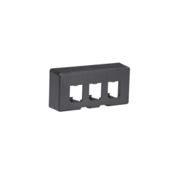 Placa de Mobiliario Modular Estándar, Salidas Para 3 Puertos Mini-Com, Color Negro