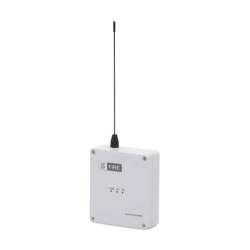 Transmisor inalámbrico / Alimentado a 12Vcc / Entrada de 2 contactos secos NA / Distancia máxima de transmisión 2500 metros (Linea de vista) 