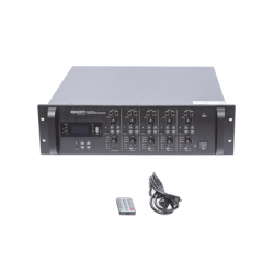 Mezclador Amplificador de Audio - 4 zonas de 240W RMS Hasta 960W | 4 Canales | 5 Entradas | MP3 Tuner USB/SD | 1 Entrada de Micrófono 