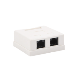 Caja de pared con 2 puertos, incluye 2 jacks UTP Cat5e Keystone
