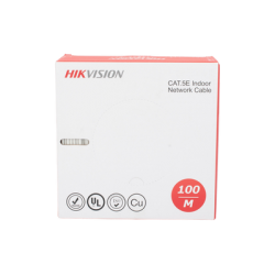 Bobina de Cable UTP 100 Mts / Cat 5E (24 AWG) / Color Blanco / PVC (CM) / Uso en Interior / 100% Cobre / Aplicaciones de CCTV y Redes de Datos