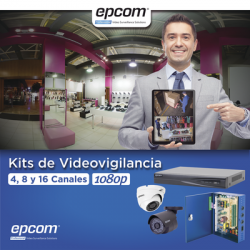 KIT TurboHD 1080p / DVR 16 Canales / 8 Cámaras Bala (exterior 2.8 mm) / 8 Cámaras Eyeball (exterior 2.8 mm) / Transceptores / Conectores / Fuente de Poder Profesional